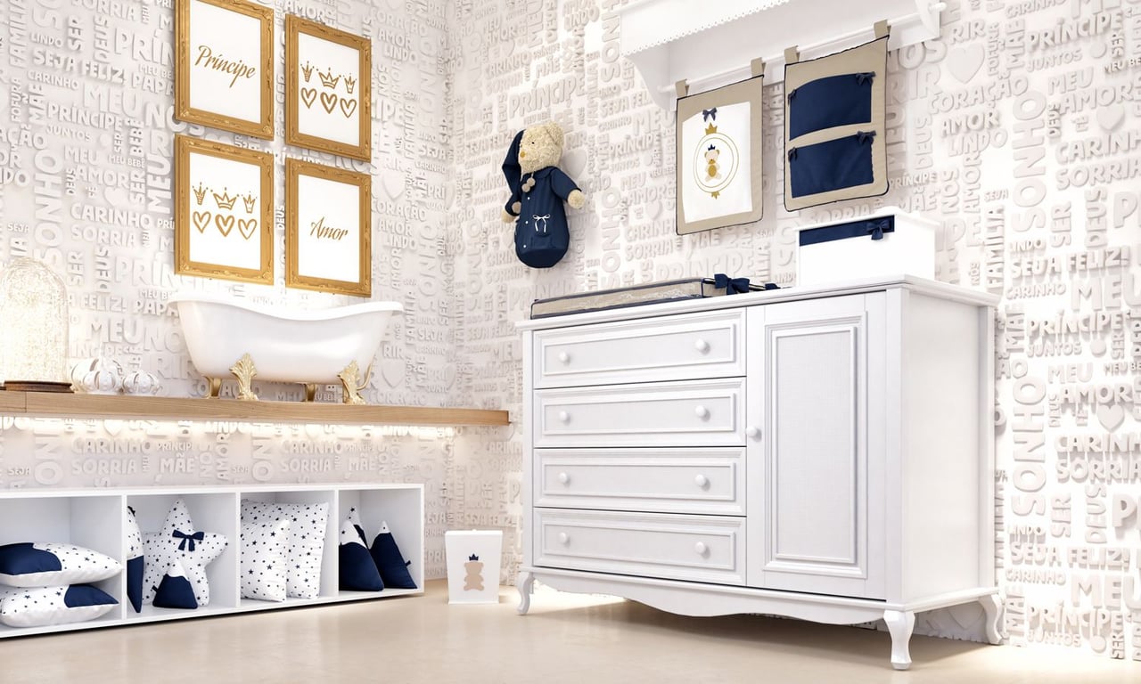 Porta Fraldas Varão Urso Teddy Realeza — vista alternativa