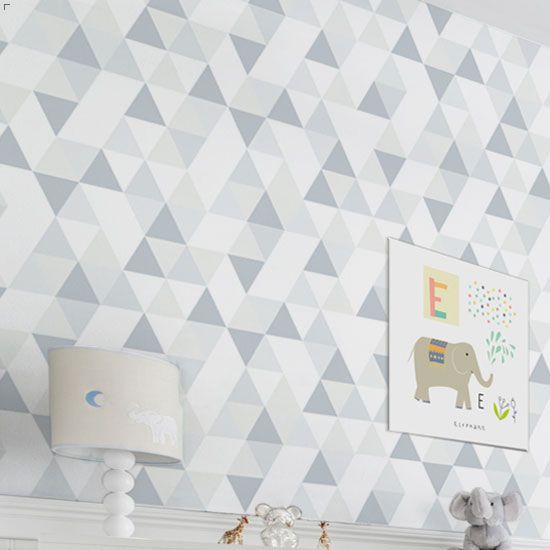Papel de Parede Triângulos Cinza 10m