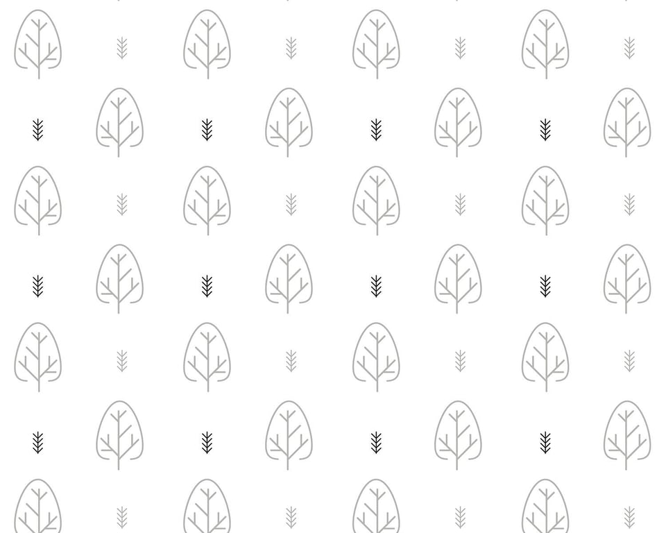 Papel de Parede Setas e Árvores Preto e Cinza
