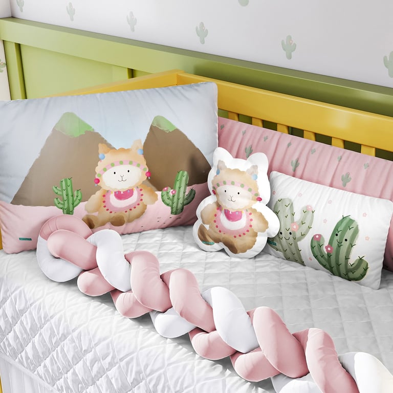 Kit Berço Trança Lhama e Cactos — vista alternativa