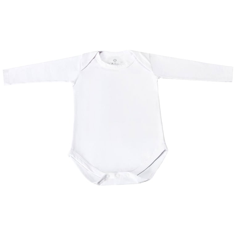 Body Manga Longa Basic Liso Palha 6 a 9 Meses
