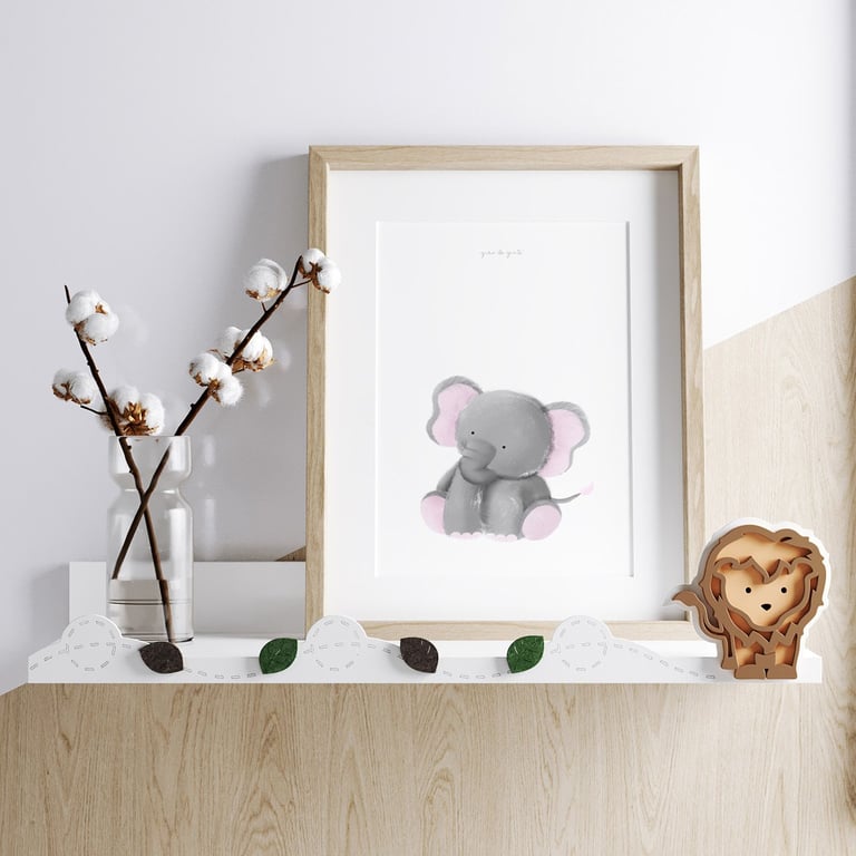 Prateleira MDF Leãozinho Safári Baby