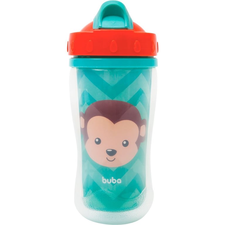 Copo Infantil Parede Dupla Animal Fun Macaco