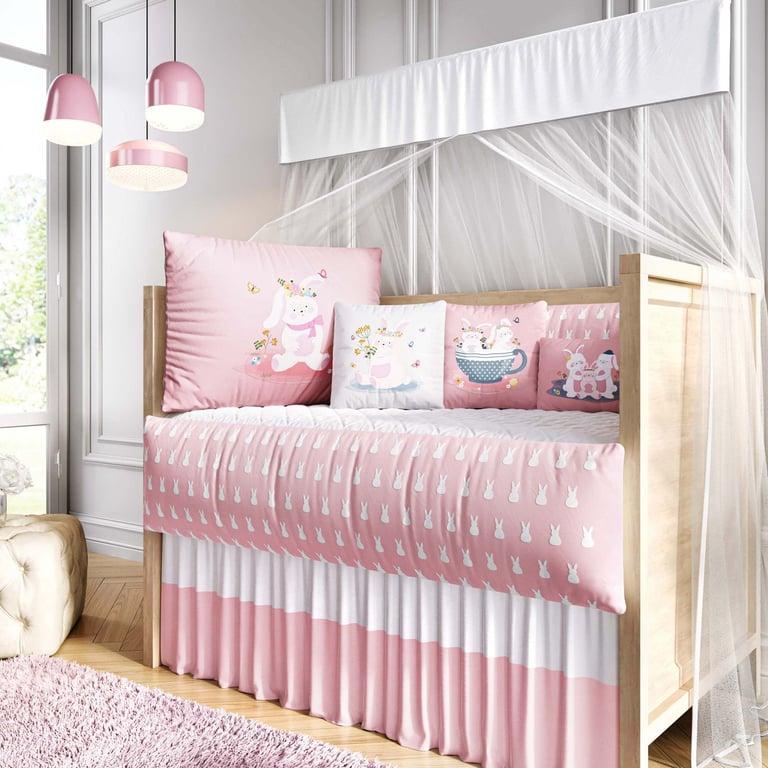 Kit Berço Coelhinha Lalá Rosa — vista alternativa