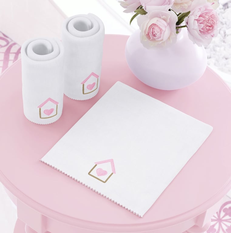 Jogo de Fraldas Ombro Patchwork Rosa com 3