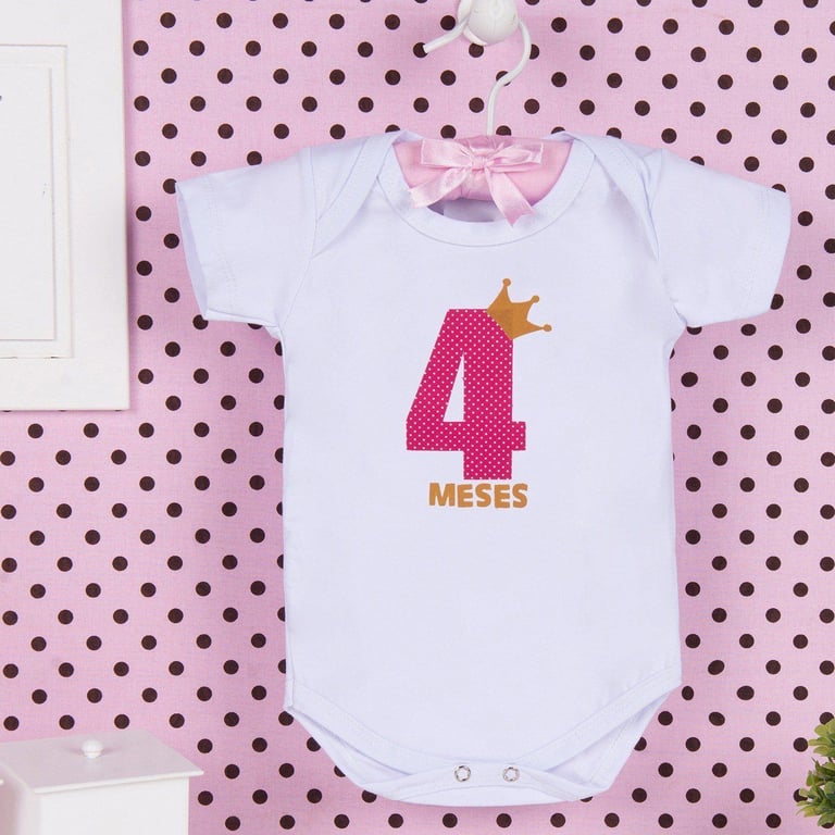 Body Mesversário Rosa - 4 Meses