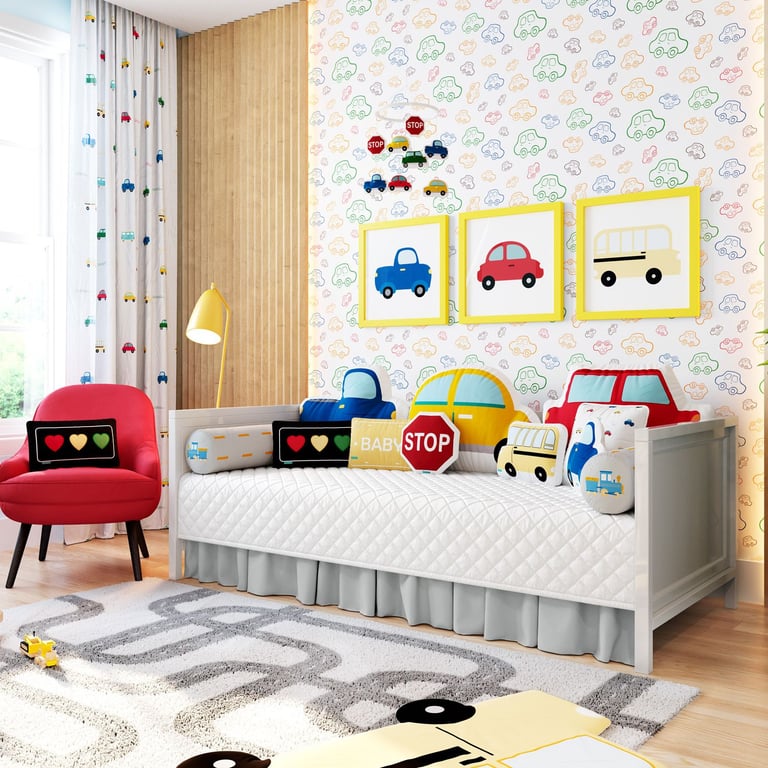 Kit Cama Babá Amiguinhos Carrinhos Coloridos — vista alternativa