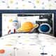 Kit Cama Infantil Solteiro Astronauta Branco e Preto - imagem 1