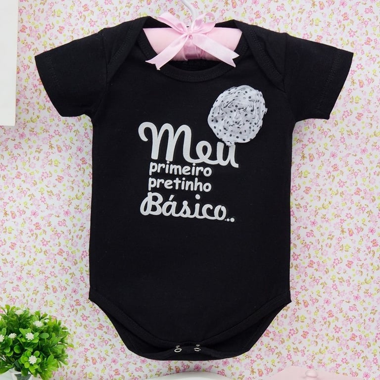 Body Manga Curta Meu Primeiro Pretinho Básico Tam G — vista alternativa