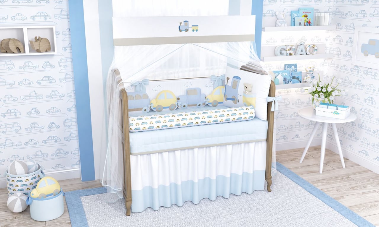 Kit Berço Carrinhos Amarelo — vista alternativa