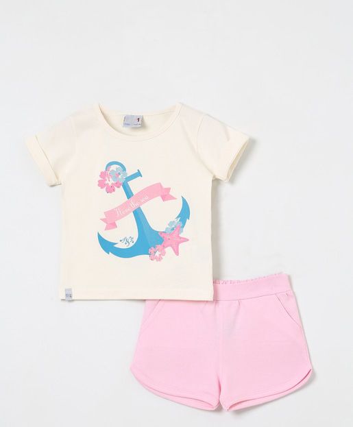 Conjunto Curto Shorts Rosa