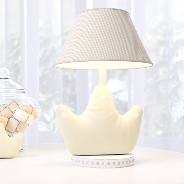 Abajur Simples Príncipe Clássico Xadrez Azul Marinho