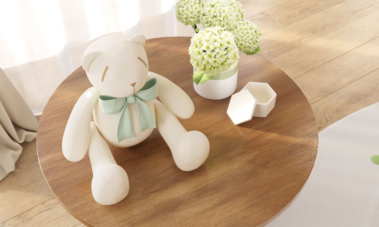 Urso com Laço Poá Verde 34cm — vista alternativa