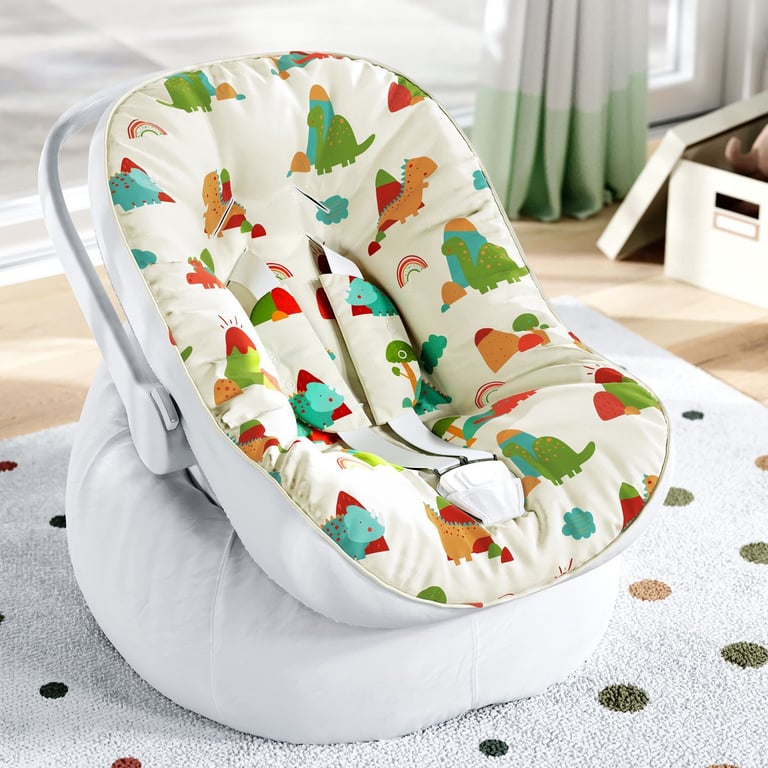 Capa de Carrinho com Protetor de Cinto Dinossauros Coloridos