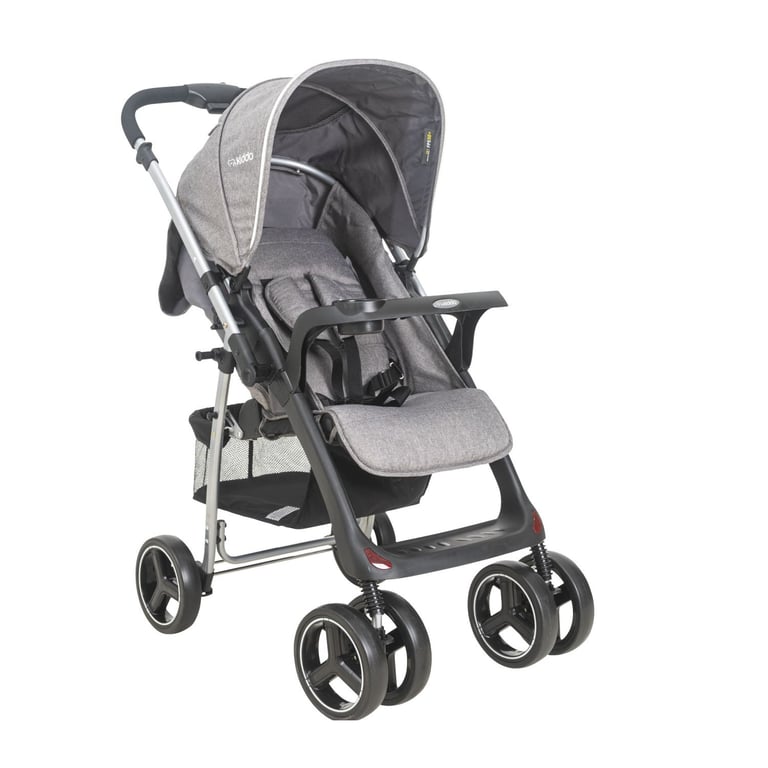 Carrinho de Bebê Berço Zap II Melange Cinza