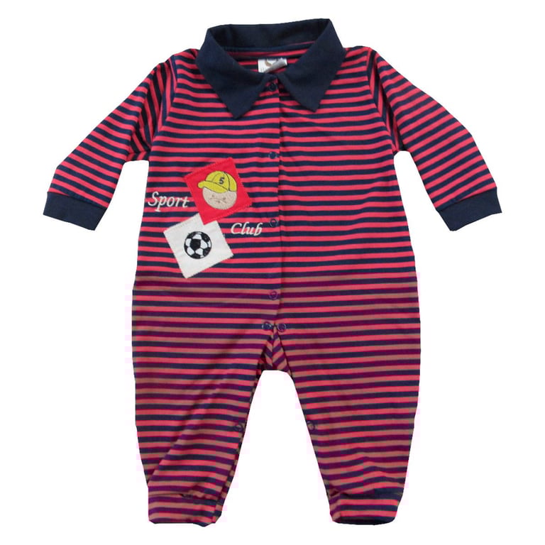 Macacão Longo Listrado Vermelho Tam G