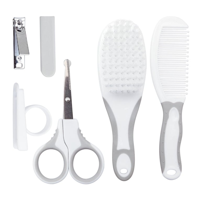 Kit Cuidados Bebê Branco e Cinza