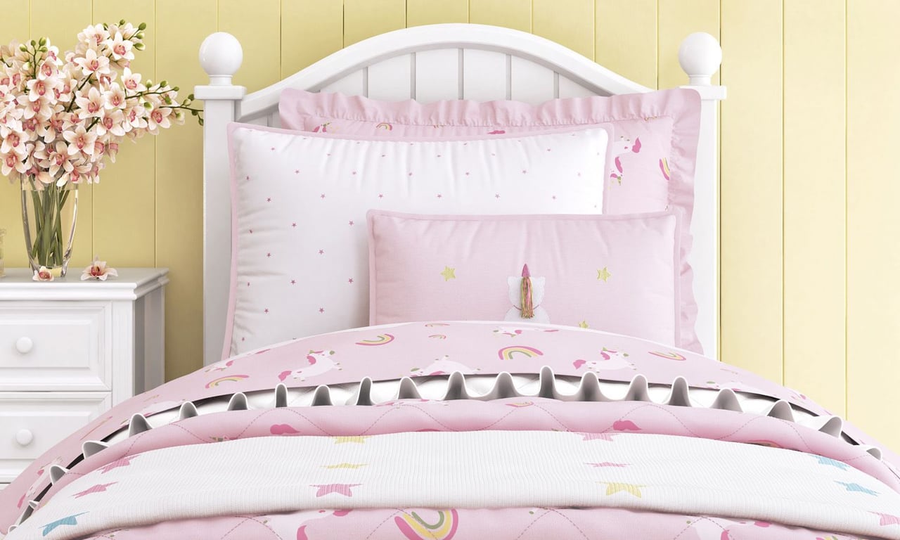 Kit Cama Infantil Solteiro Amiguinhas Unicórnio — vista alternativa