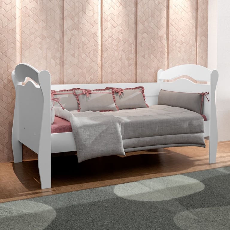 Cama Infantil Solteiro Nati Branco