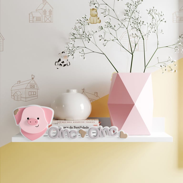 Prateleira MDF Amiguinho Porquinho Oinc