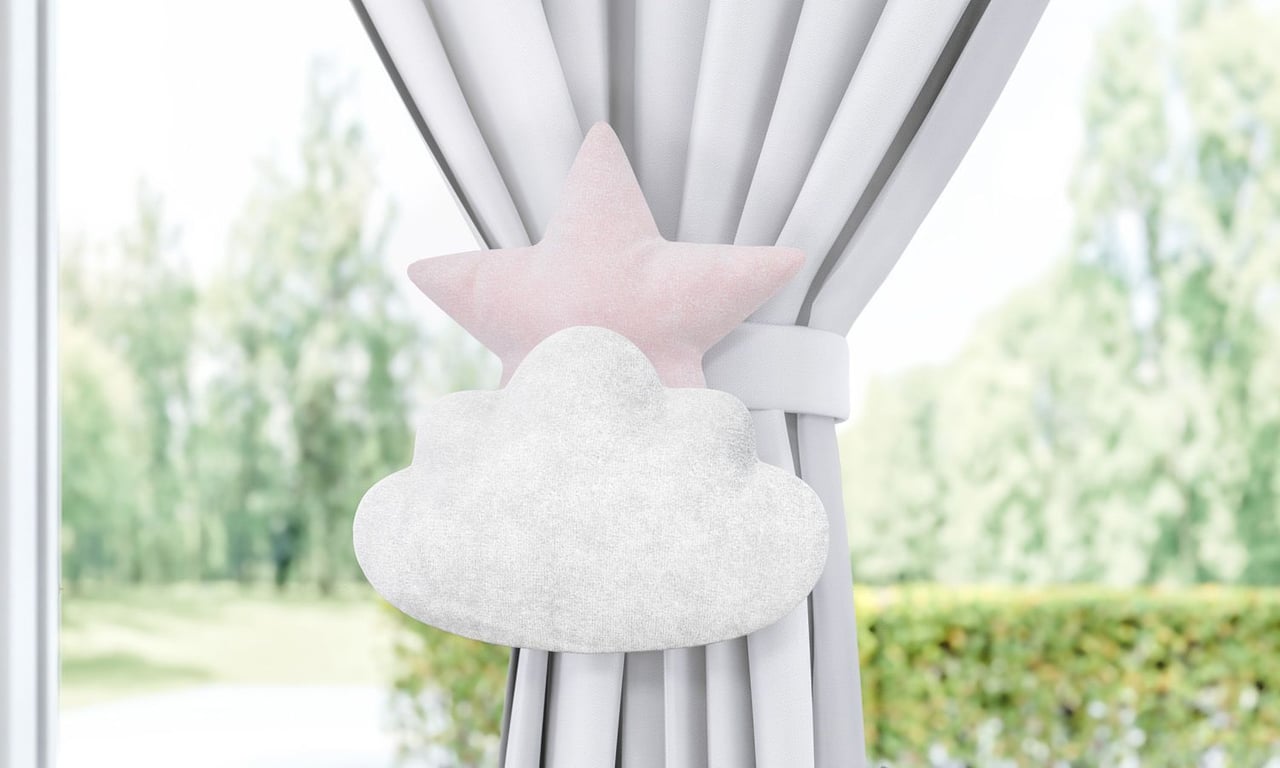 Prendedor de Cortina Sol e Estrela na Nuvem 2 Peças — vista alternativa