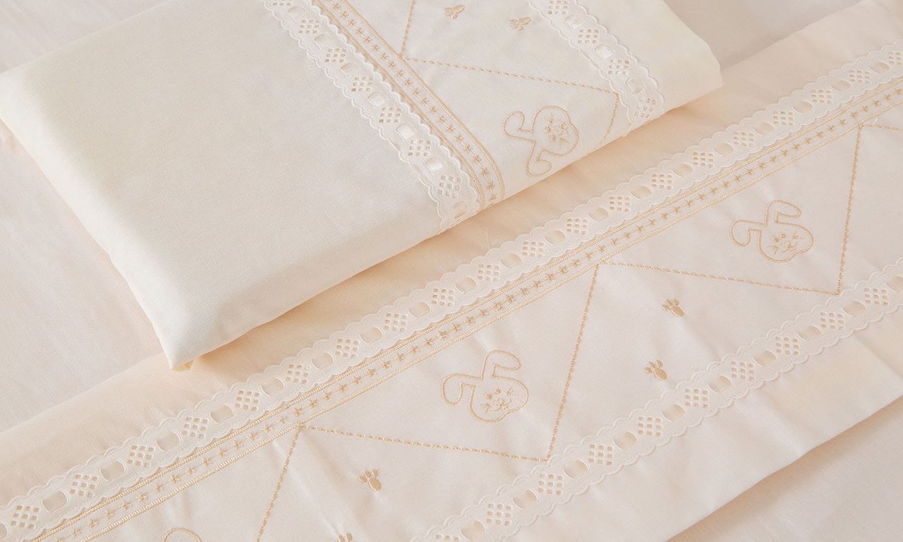 Jogo de Lençol Mini Berço Coelho Branco — vista alternativa