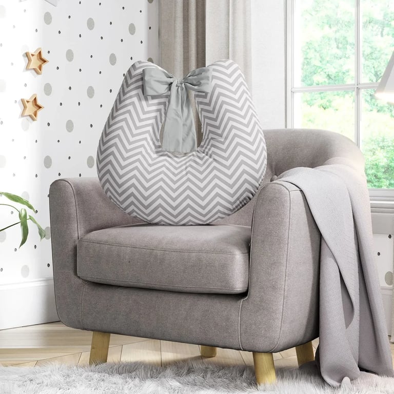 Almofada Amamentação Chevron Cinza