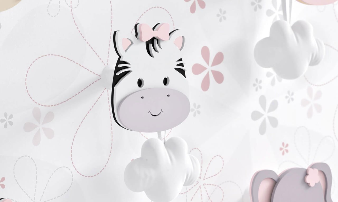 Cabideiro de Parede Zebra Rosa