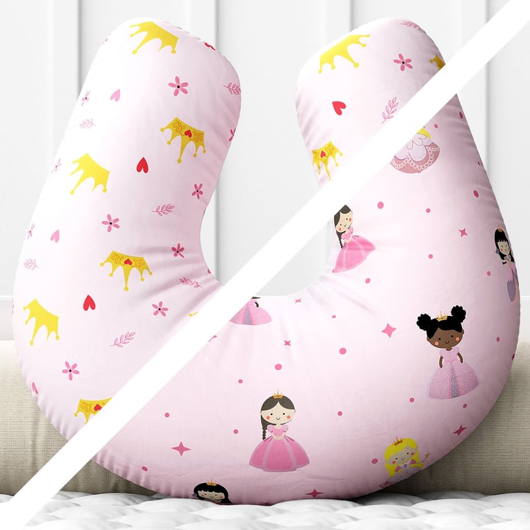Almofada Amamentação Dupla Face Princesas Rosa