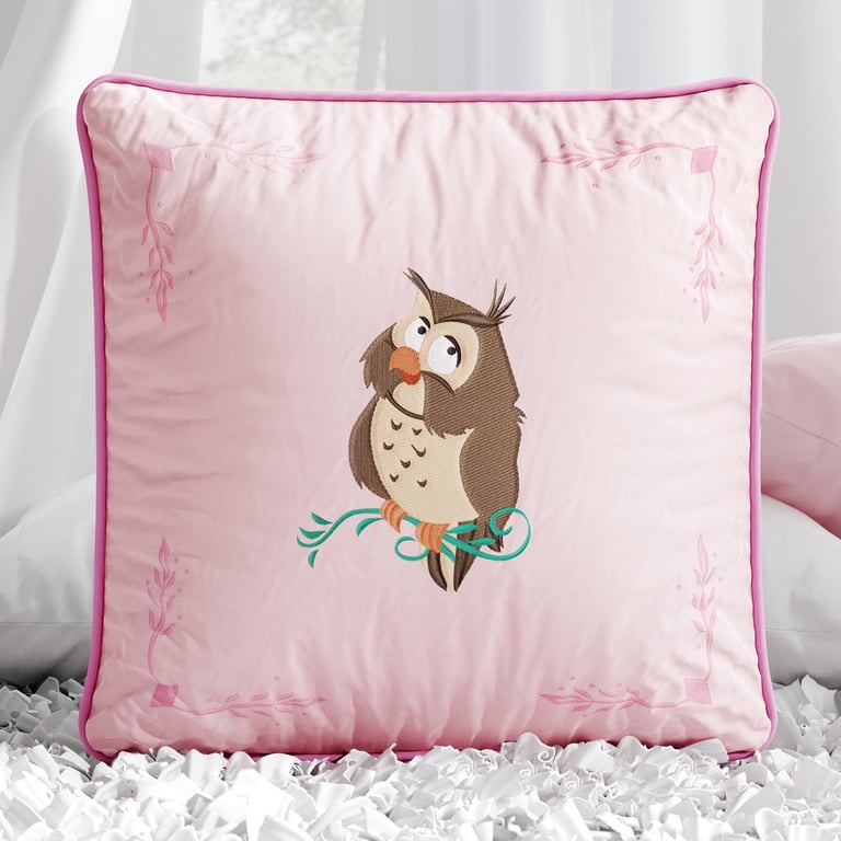 Almofada Quadrada Coruja do Bosque 30cm