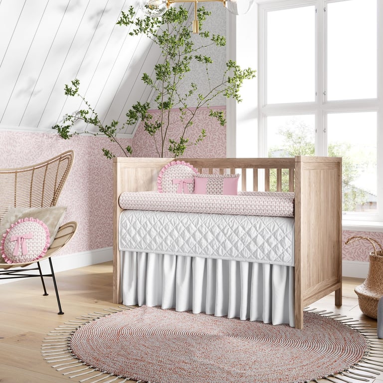 Kit Berço Rolinhos Flores do Campo Rosa 8 Peças — vista alternativa