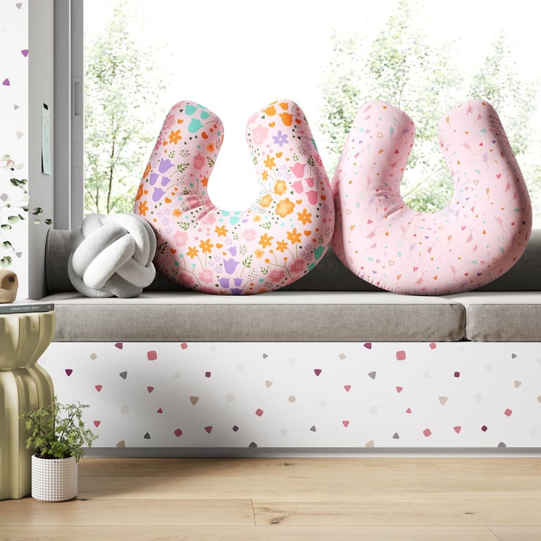 Almofada Amamentação Dupla Face Buquê de Flores Rosa — vista alternativa