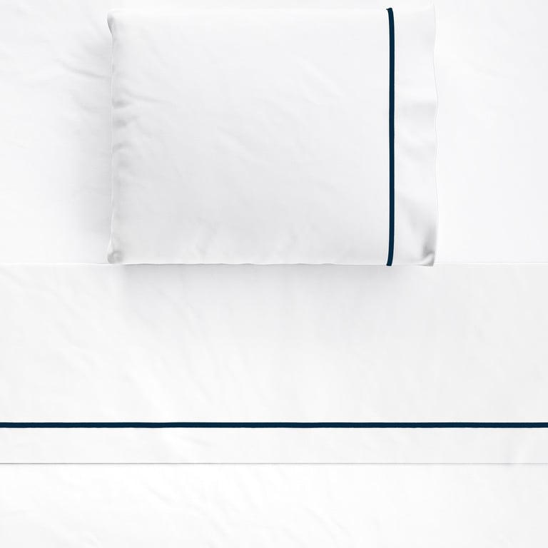 Jogo de Lençol Berço Viés Azul Marinho 3 peças