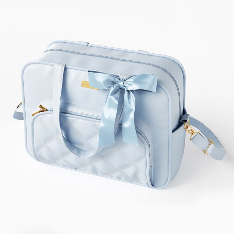 Bolsa Maternidade Luxo Azul Marinho e Bege 40cm — vista alternativa
