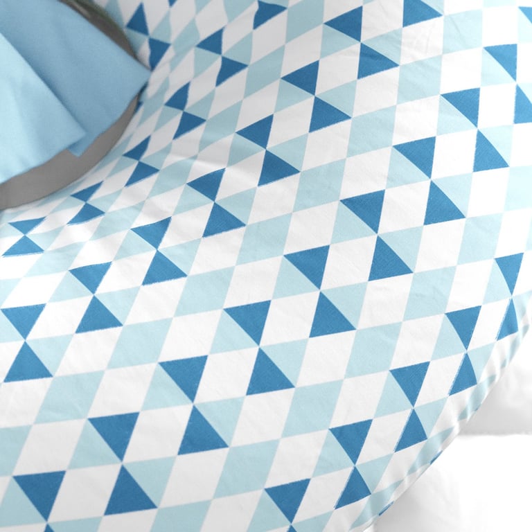 Almofada Amamentação Losango Azul com Laço