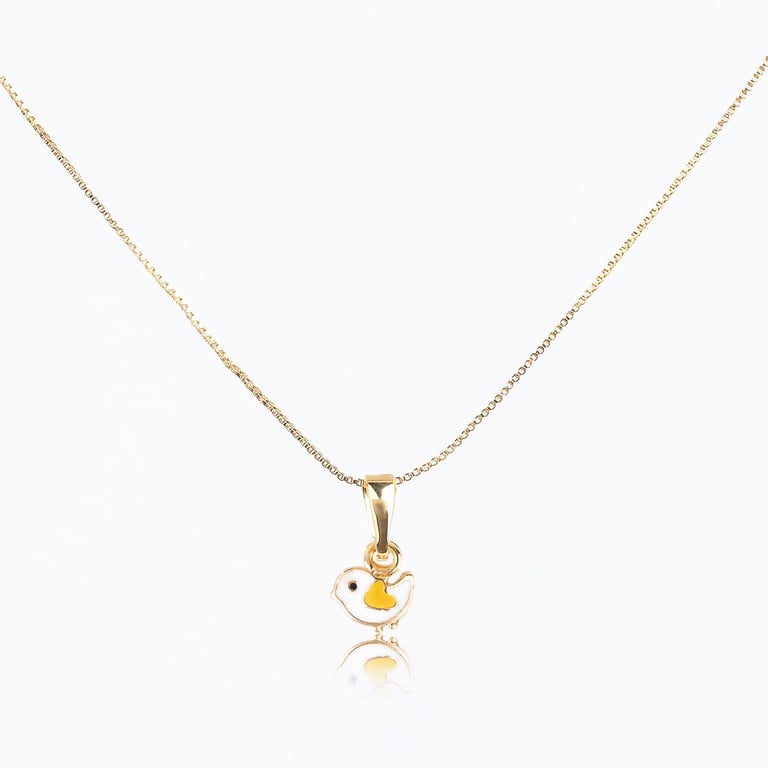 Conjunto Infantil Colar e Brincos Passarinho Ouro — vista alternativa