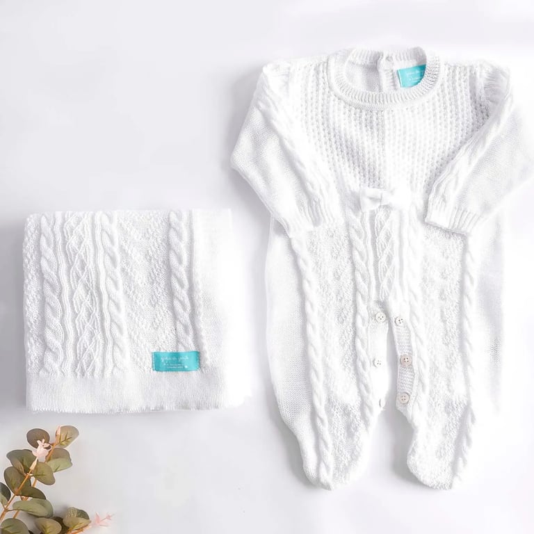 Saída Maternidade Tricot Branco P