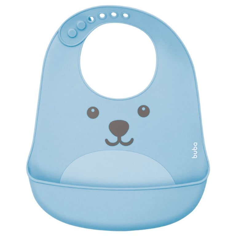 Babador de Silicone com Bolso Gumy Azul