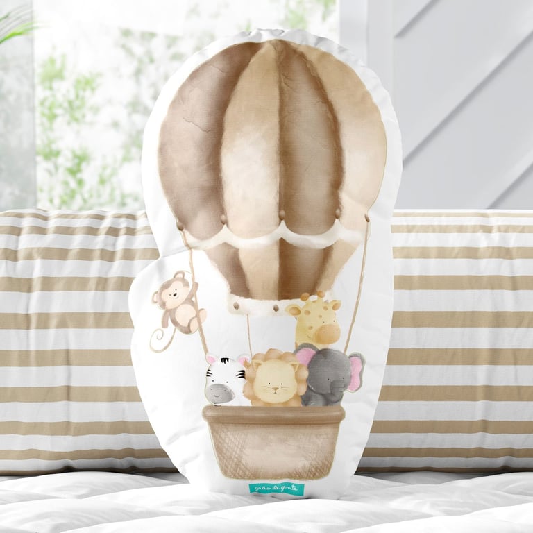 Almofada Amiguinhos Safári no Balão 30cm