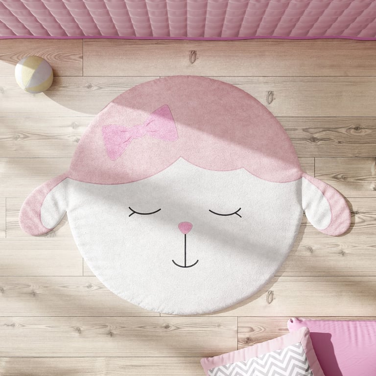 Tapete Amiguinha Ovelhinha Rosa 1,25M