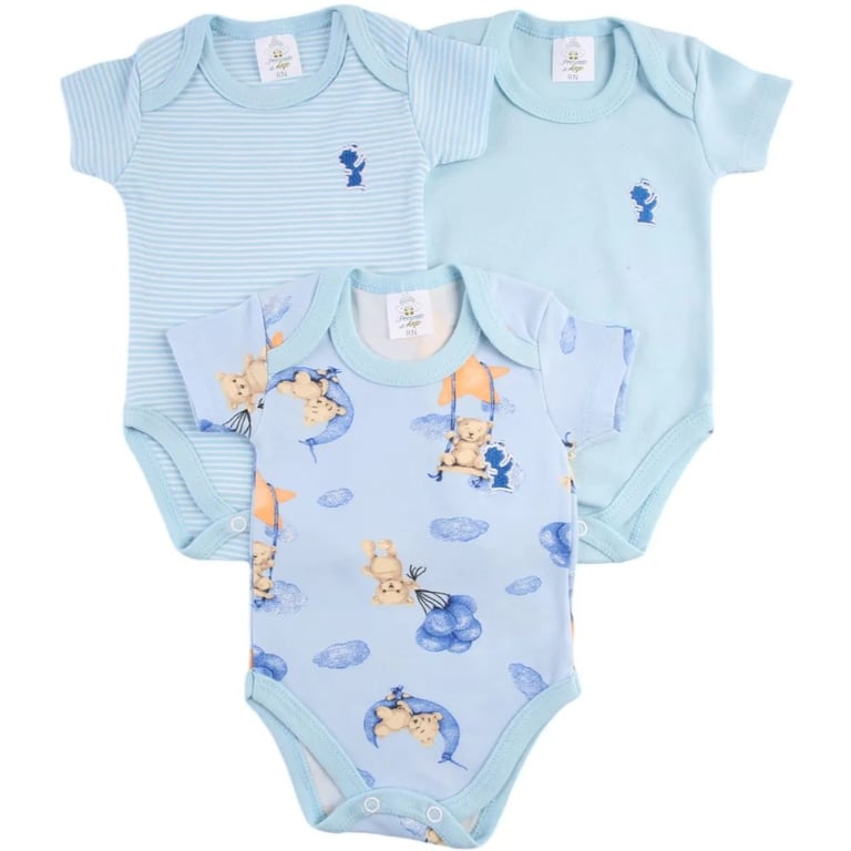 Kit Body Presente de Anjo Ursinhos Azul