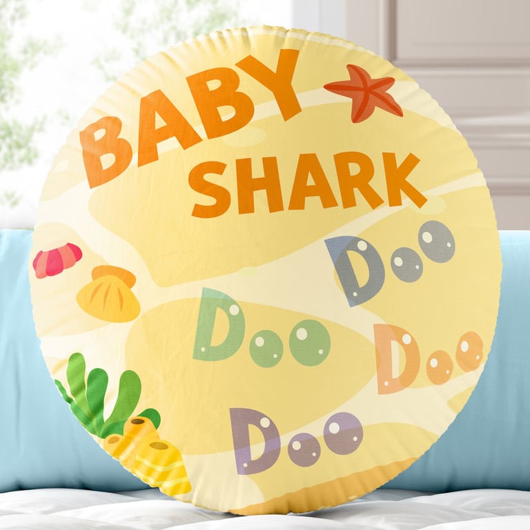 Almofada Redonda Baby Shark Doo Doo