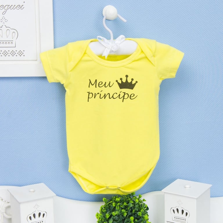 Body Manga Curta Meu Príncipe Amarelo 12 a 15 meses — vista alternativa