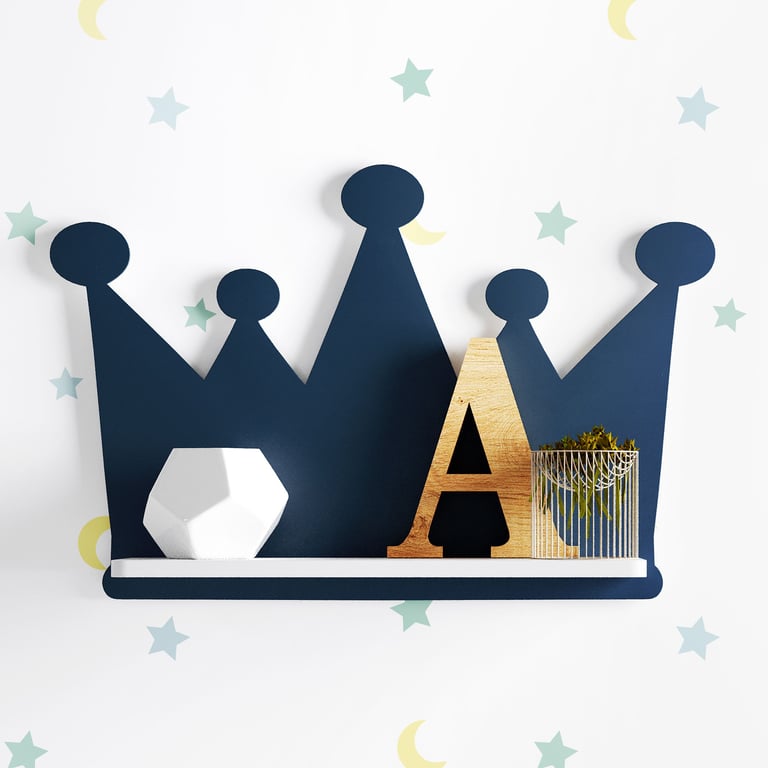 Trio de Prateleiras Coroa Azul Marinho 3 Peças — vista alternativa