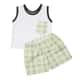 Conjunto Regata Branco e Short Xadrez Verde 6 a 9 Meses - imagem 2
