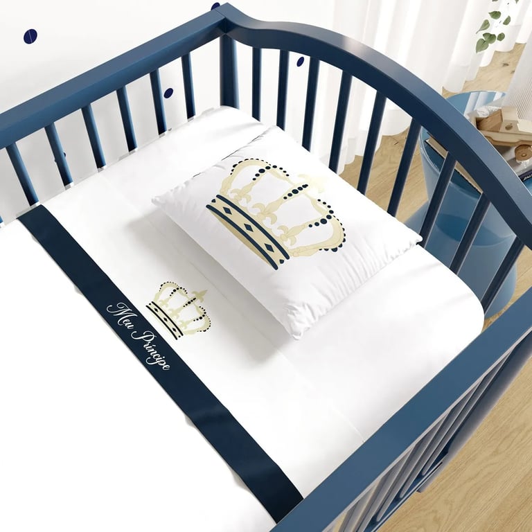 Fronha Azul Marinho Coroa Meu Príncipe — vista alternativa