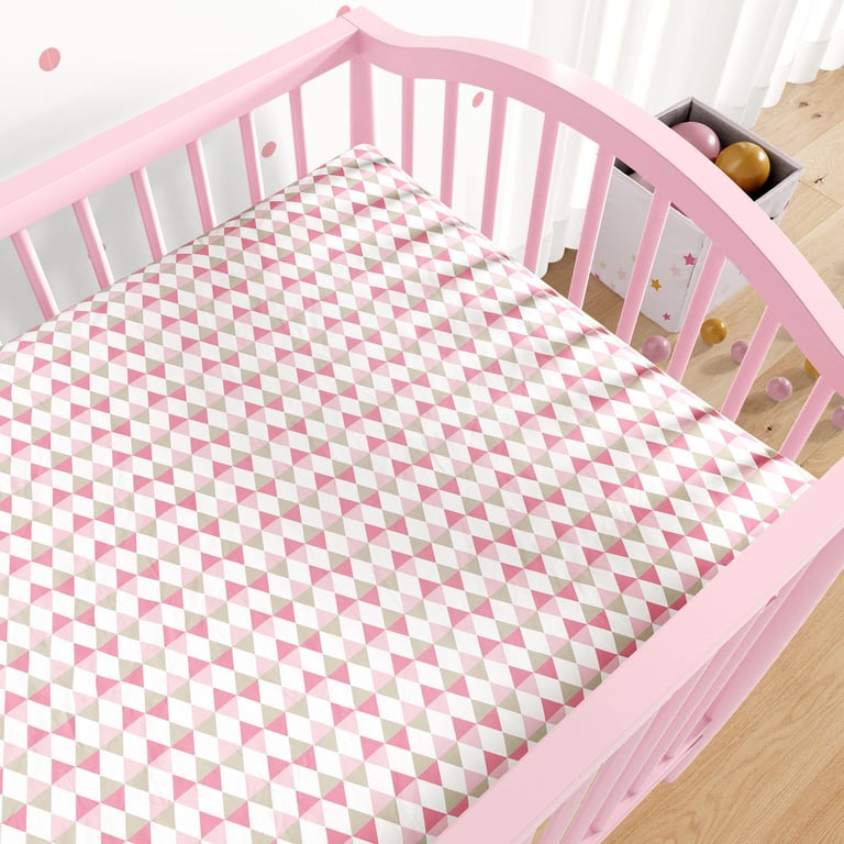 Lençol Berço com Elástico Triângulos Azul — vista alternativa