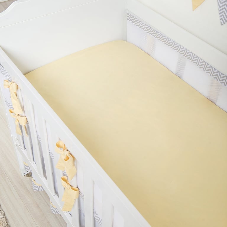 Lençol de Baixo Berço Amarelo