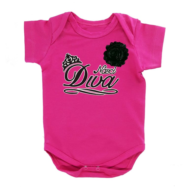 Body Manga Curta Nasci Diva Pink 12 a 15 meses