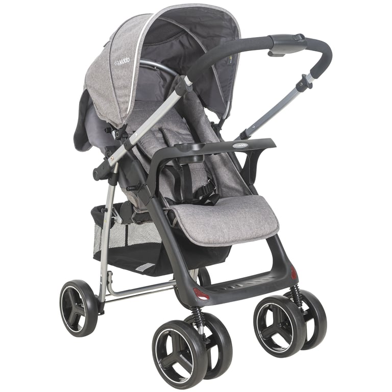 Carrinho de Bebê Berço Zap II Melange Cinza